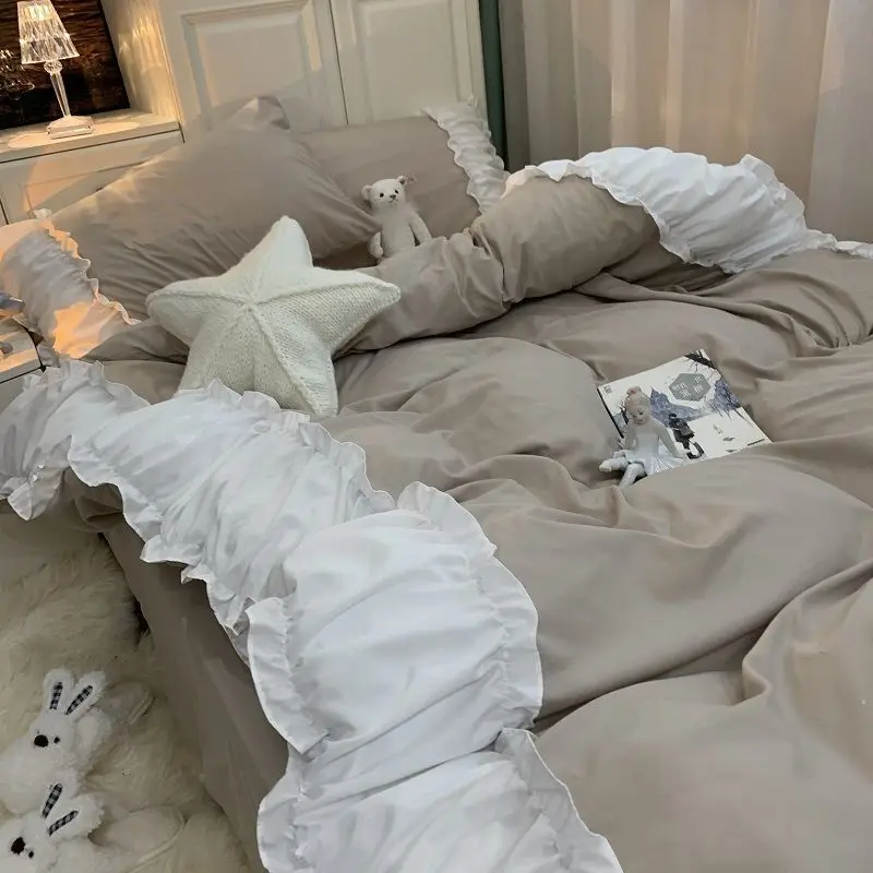 Корея принцесса фиолетовый цвет фотообои набор кавайная простыня пододеяльник