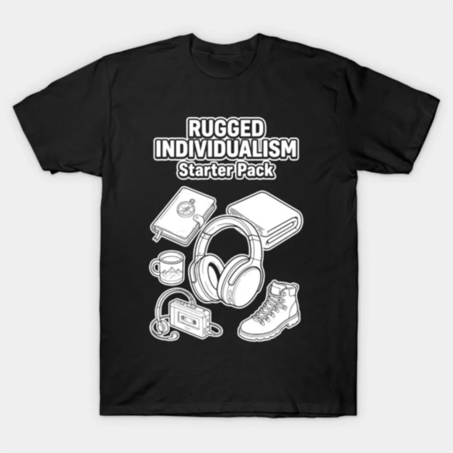Фото Футболка Rugged Individualism Introvert Starter для мужчин и женщин, 100% хлопок, футболки с короткими рукавами, топы 0112-3 №1