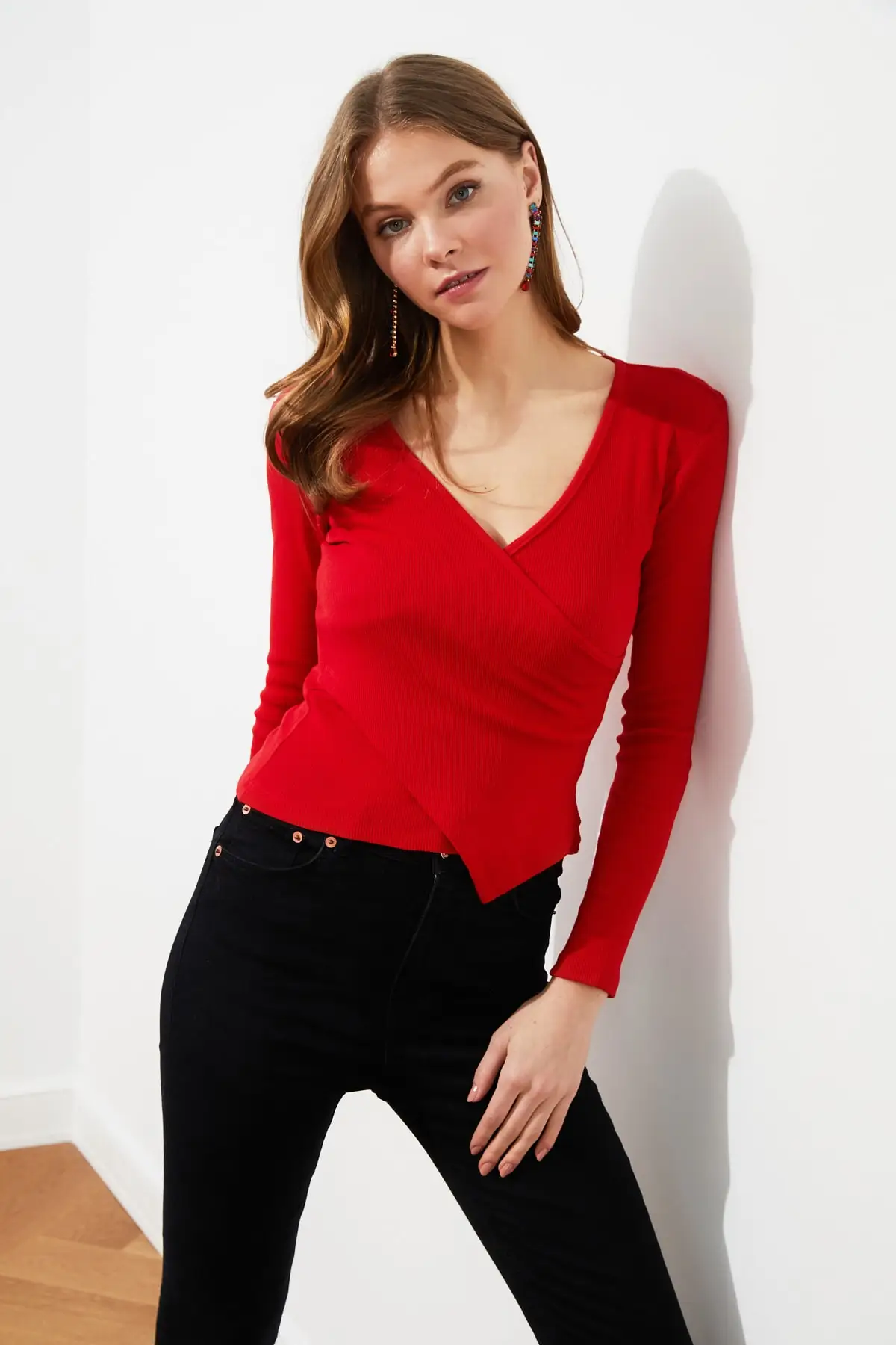 

Trendyol Double Breasted Knitted Blouse TWOAW21BZ1274