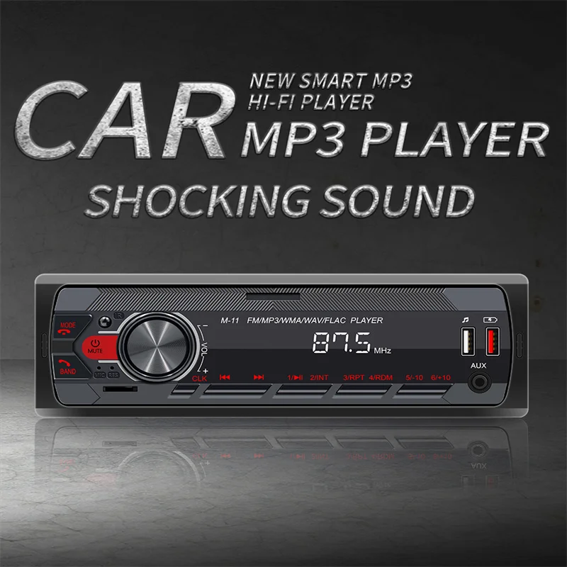 

Car Audio Radio 1 Din MP3 Car Stereo Bluetooth FM AUX In USB Colorful Buttons APP Remote Control 1Din Multimedia Player