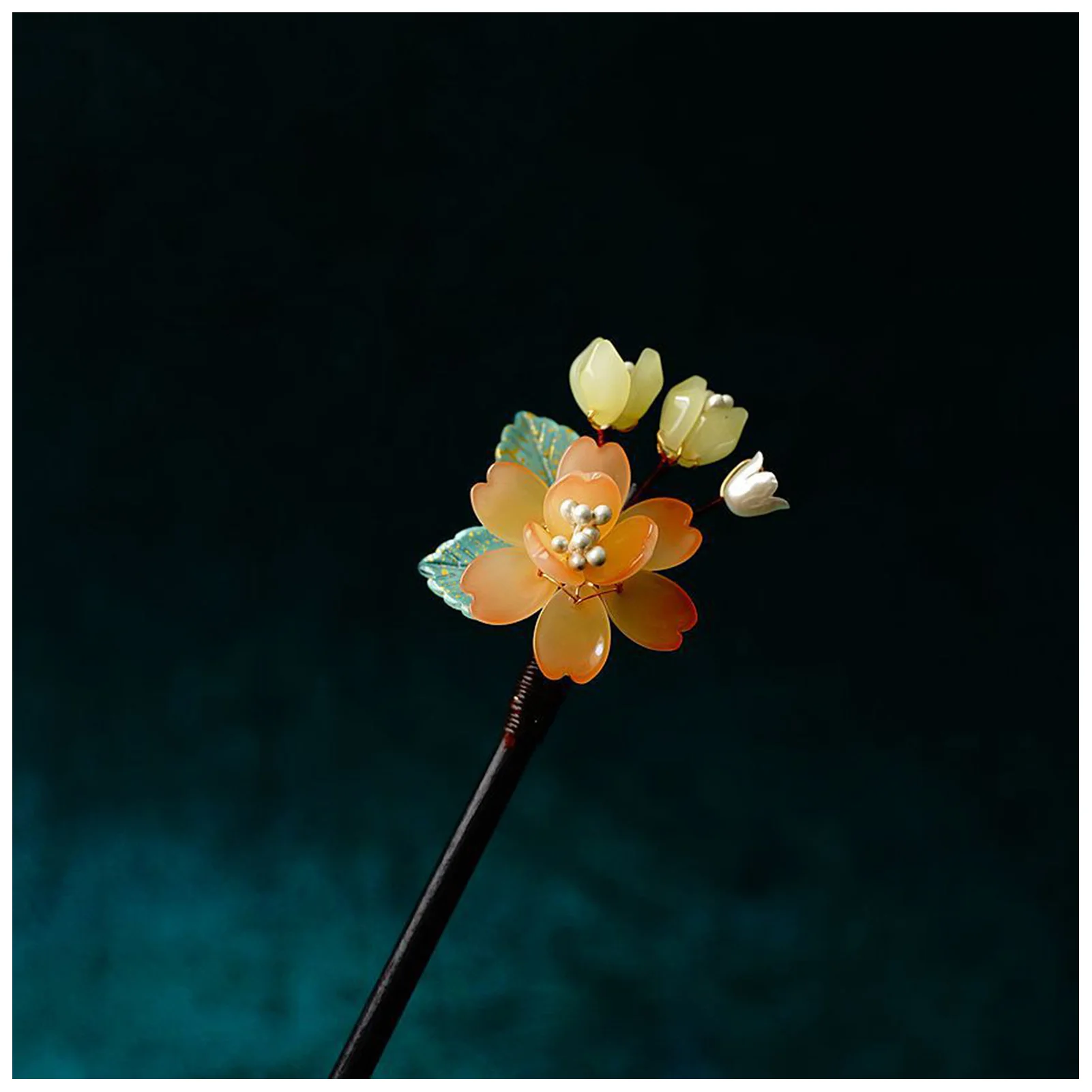 

Decorative Chinese Hair Chopsticks Retro Hair Making Accessories with Red Purple Flower for Hair DIY Accessory Hair Styling