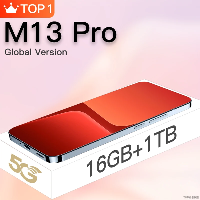 

2023 Global Version M13 Pro Cellphone NEW Snapdragon 8 Gen 2 Full Screen Android Smartphone 16GB + 1TB Mobile Phone Deca Core 5G