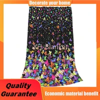 colorful butterfly fleece throw blanket for couch sofa office travel soft cozy warm flannel bed blanket suitable all seasons men