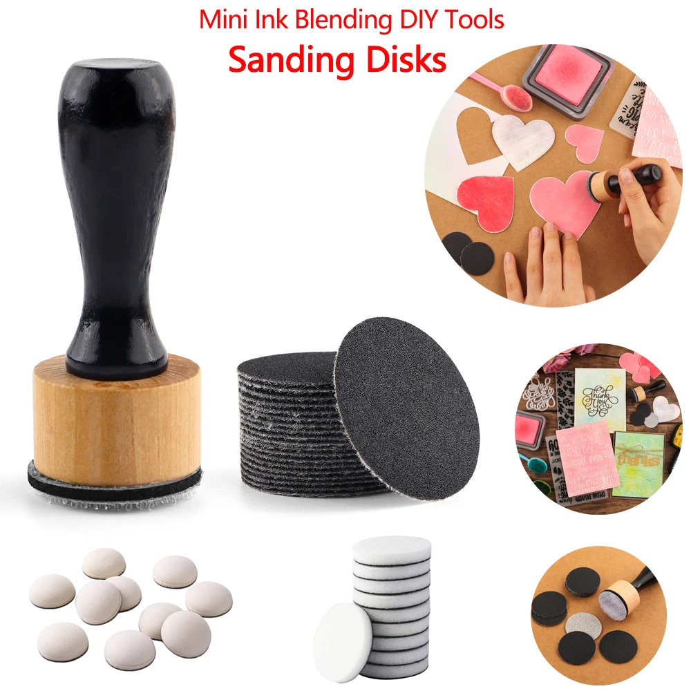 

Mini Ink Blending Tools Sanding Disks Medium-Grit Sandpaper For Scrapbooking Craft Card Background Paints Making Friction Tools