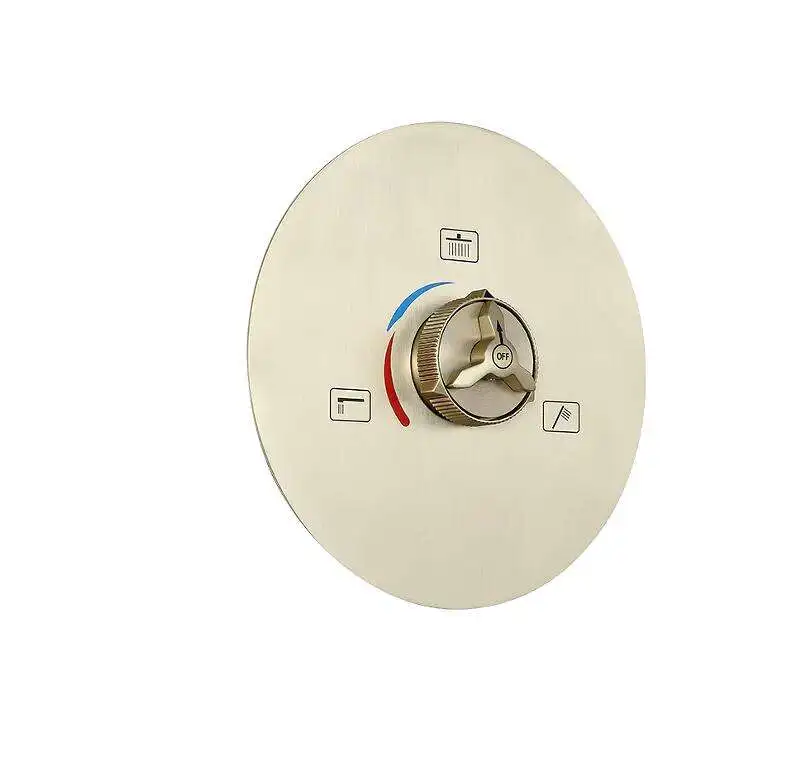 

Brushed gold round concealed 3 Way Shower Diverter Valve Brass Shower Mixing Mixer Valve