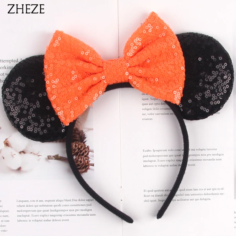 

Classical 1.5CM Wider Mouse Ears Headband For Girls Women 5"Bow Party Velvet Hairband Festival DIY Hair Accessories Femme