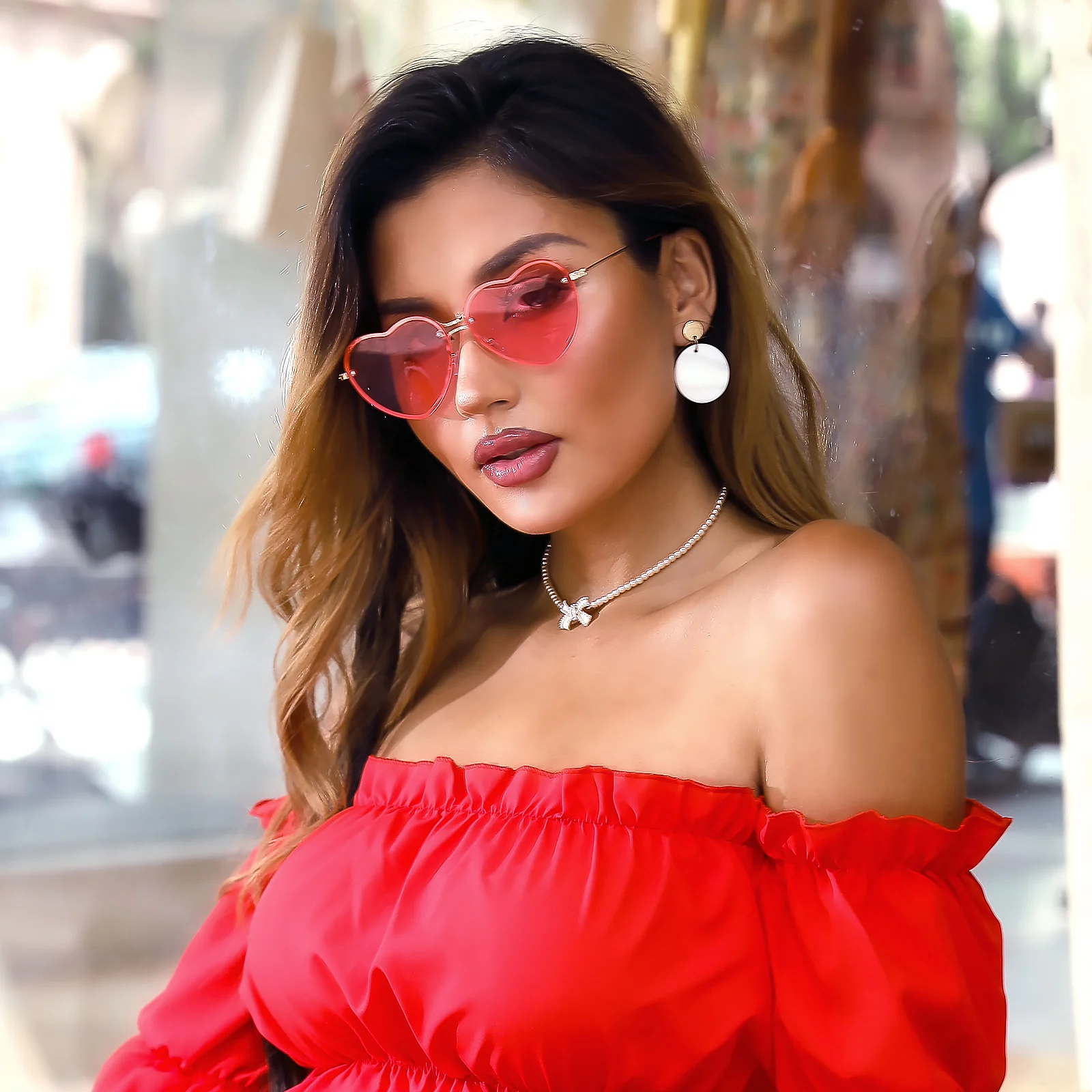 

Солнцезащитные очки WENLCCK в форме сердца, сексуальные милые дизайнерские очки без оправы для женщин и девушек, уличные очки, модные дорожные очки в стиле хиппи