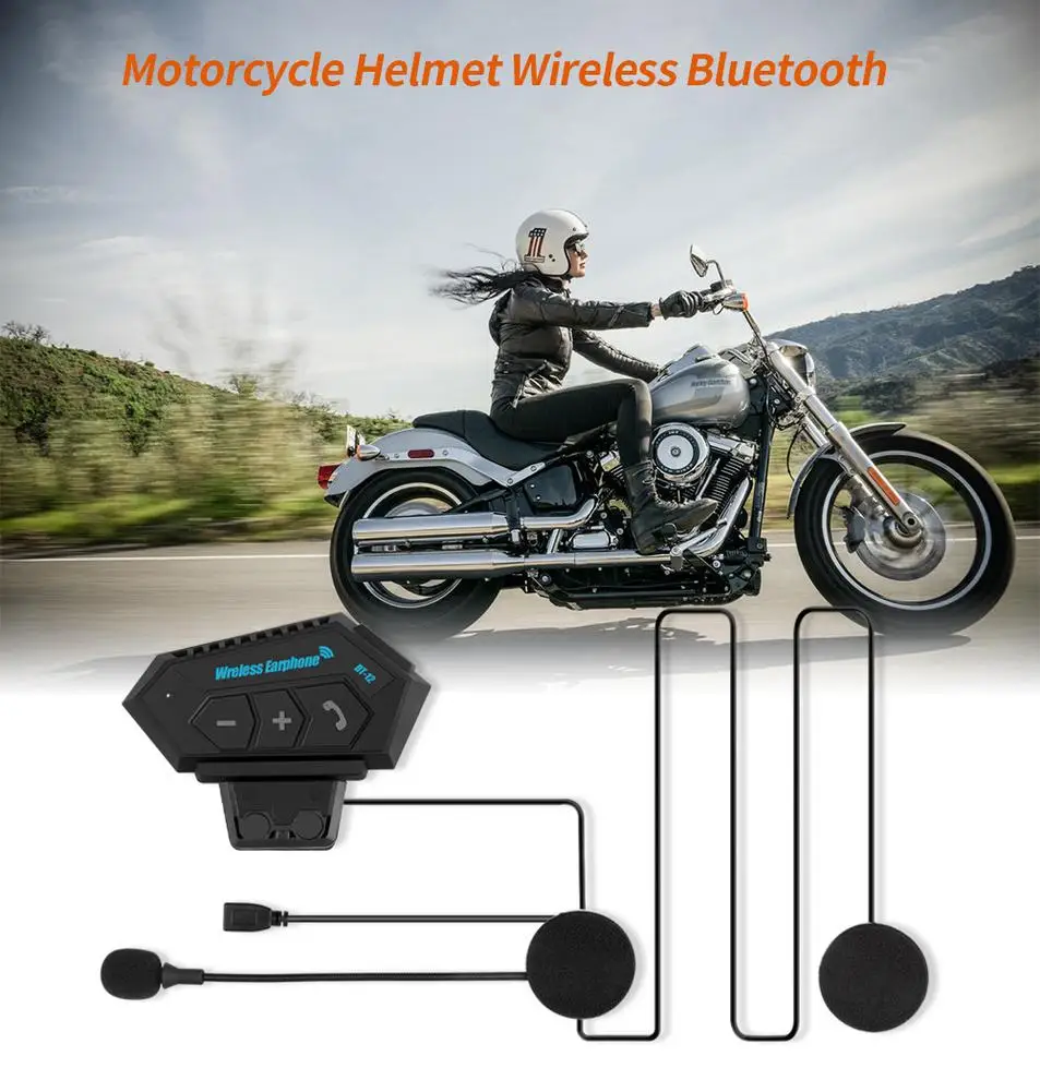 

Bluetooth-наушники Bt12 для мотоциклетного шлема, с микрофоном