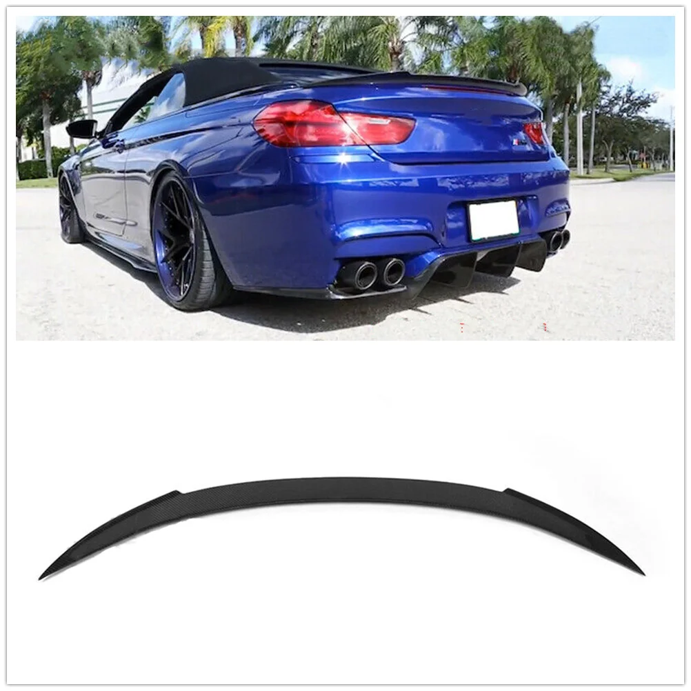 

For BMW F12 6 Series 2 Door 2012-2017 Rear Spoiler Wing Carbon Fiber V Style Trunk Decklid Lip Splitter Tailgate Lid Flap Trim
