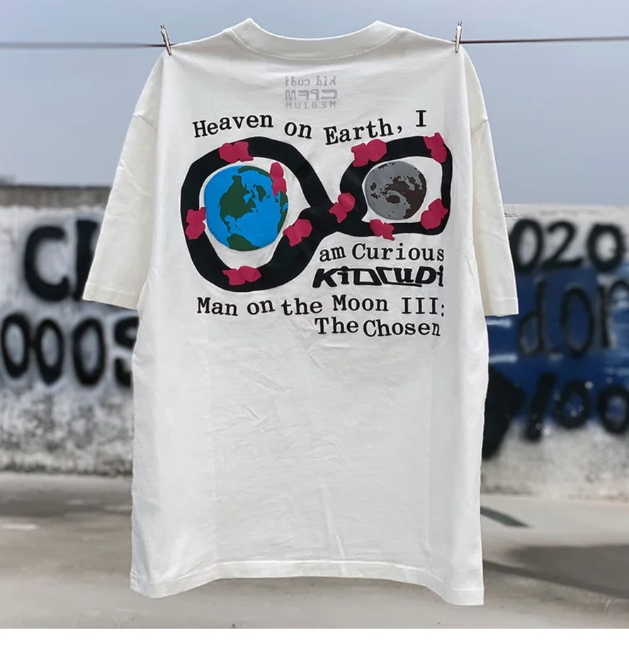 Футболка Мужская/женская с принтом CPFM x Kid Cudi Man On The Moon III 1:1