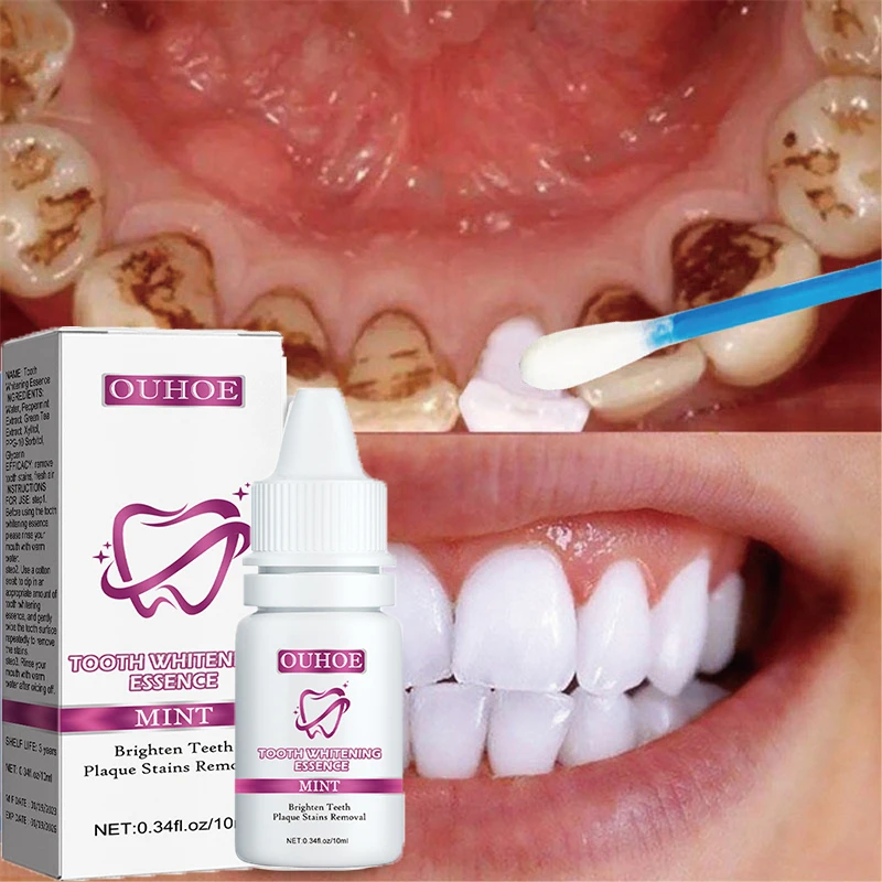 Teeth Whitening Essence Remove Stains Smoke Coffee Plaque Oral Hygiene Deep Cleaning Serum Mint Fresh Breath Bleach Tooth Tools