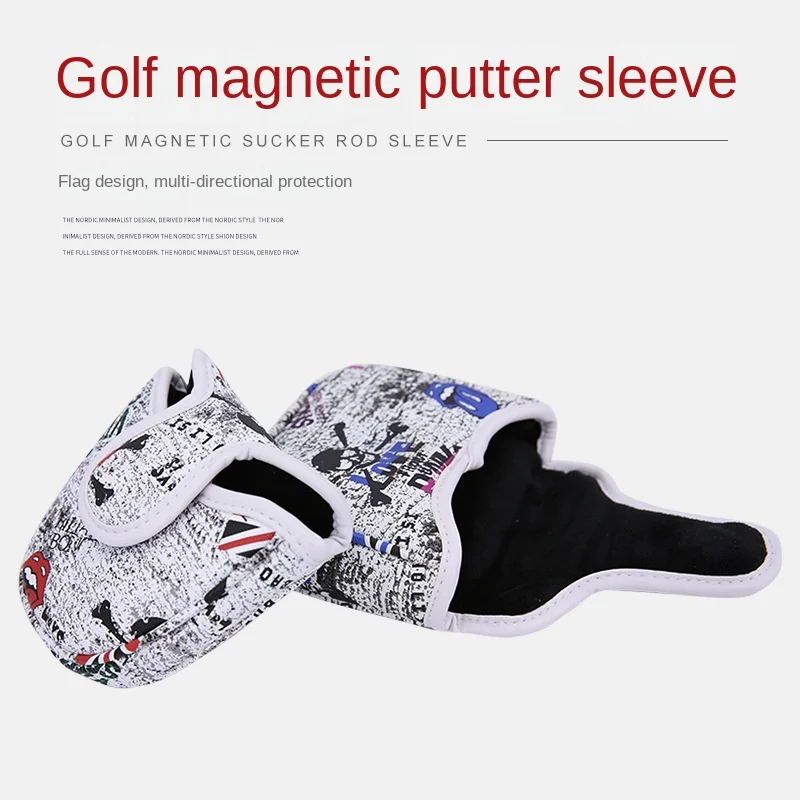 Golf Push Rod Case Wholesale PU Leather Magnet Closed Semicircle Square Model Protective Cover Golf Accessories