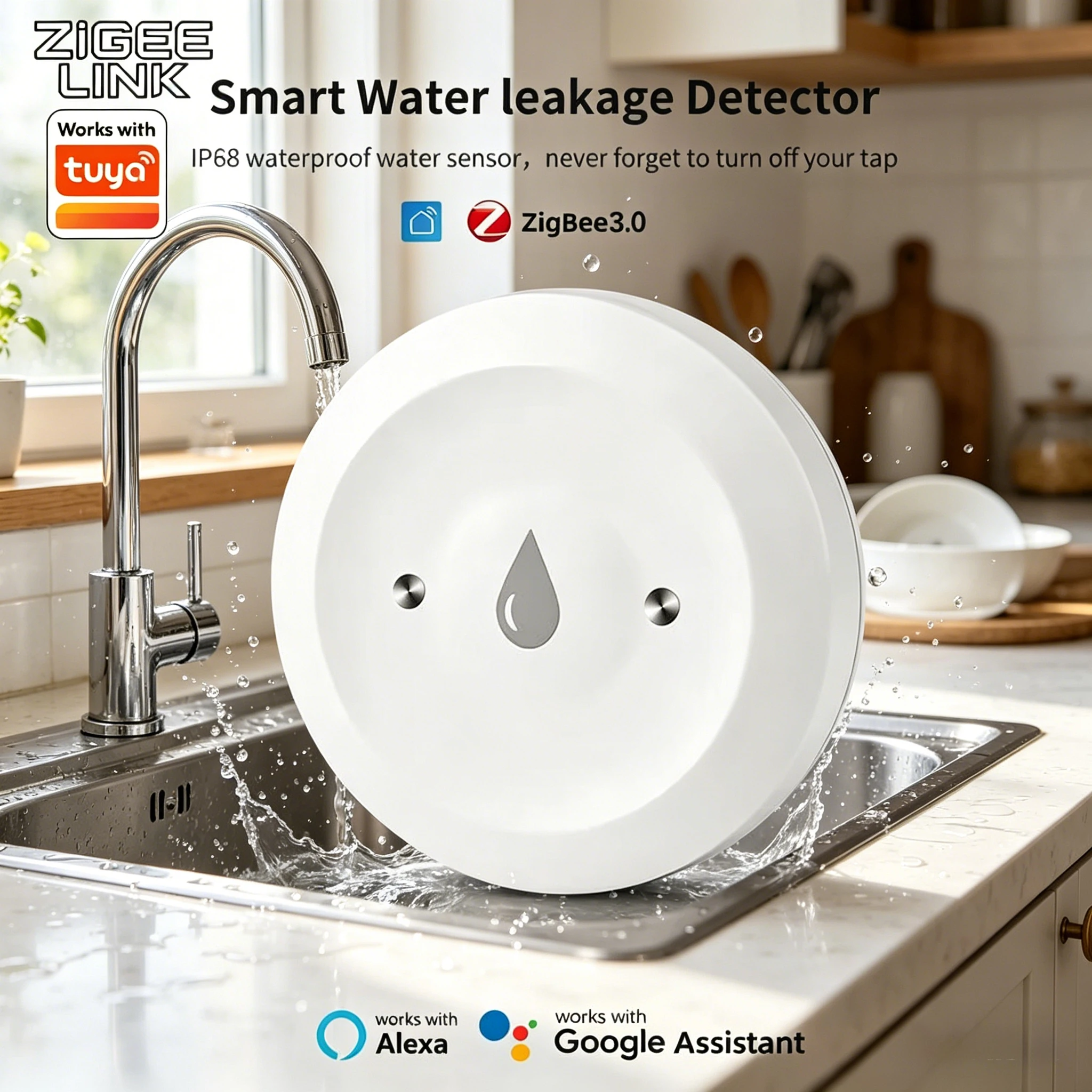 

Датчик протечки воды Zigbee для умного дома