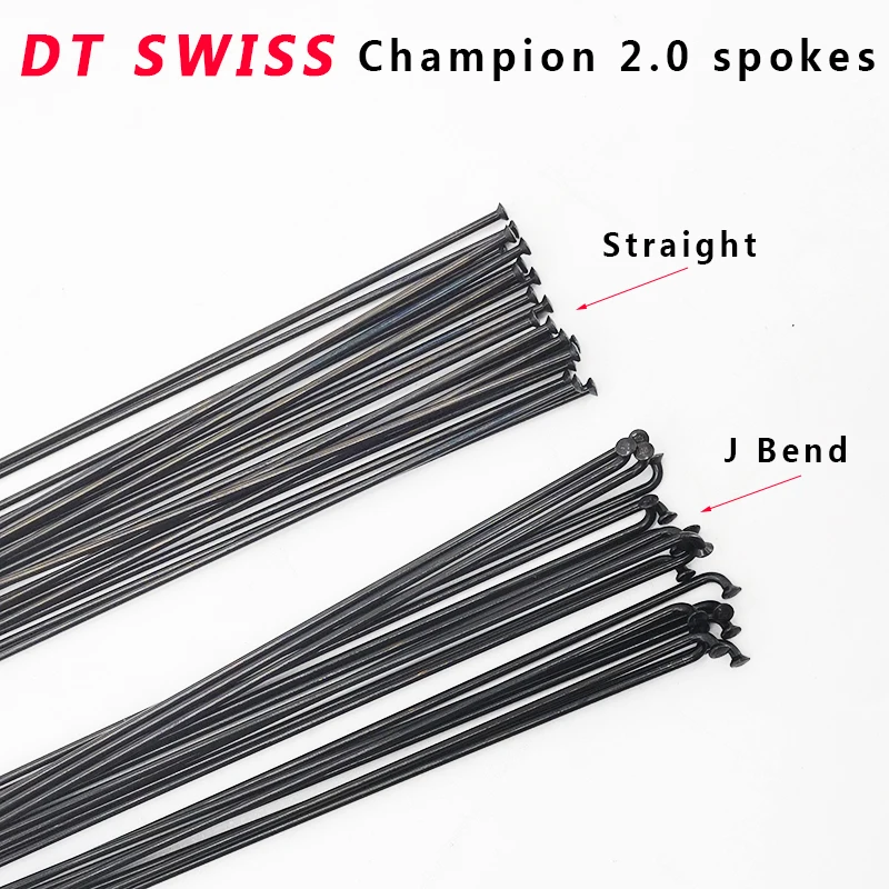 

DT Swiss Champion 2.0 round spokes J-bend / straight pull head bicycle spokes black bicycle spokes with copper cap