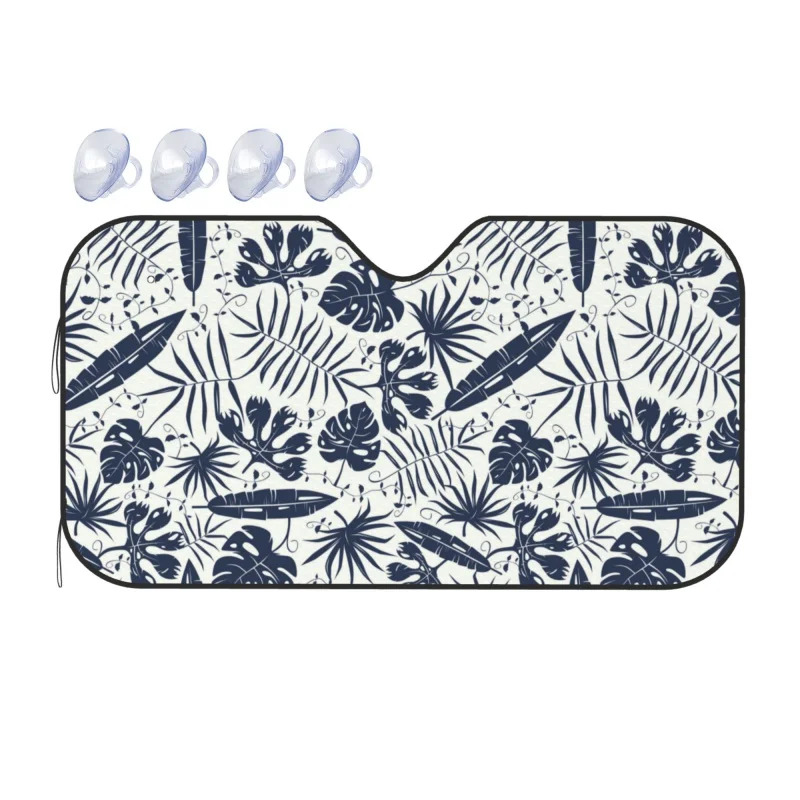 

Солнцезащитный чехол на лобовое стекло автомобиля с изображением тропических растений и листьев