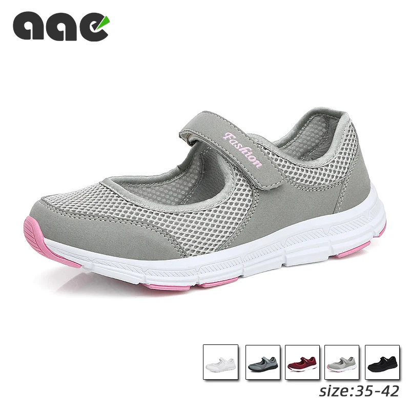 

Summer Breathable Women Sneakers Healthy Walking Mary Jane Shoes Sporty Mesh Sport Running Mother Gift Light Flats 35-42 Size