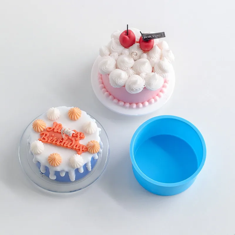 

Hair cake Steaming Mold Mousse Cake Mold 4 "Silicone household Non-stick steamer commercial baking round cake Candle mold