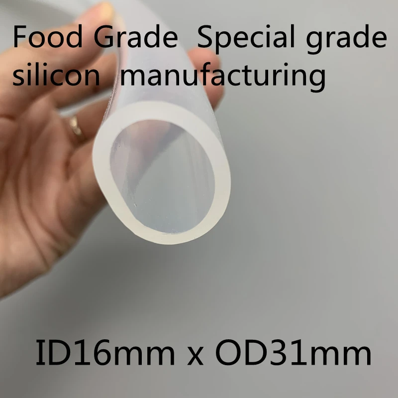 

16x31 Silicone Tubing ID 16mm OD 31mm Food Grade Flexible Drink Tubing Pipe Temperature Resistance Nontoxic Transparent