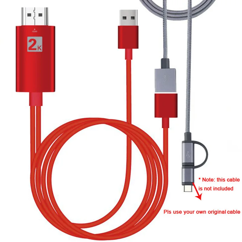 

Кабель-адаптер Type C Micro USB для телефона, совместимый с HDMI, совместное использование экрана телевизора HDTV для IPhone 13 12 11 Pro для телефона Samsung / Huawei