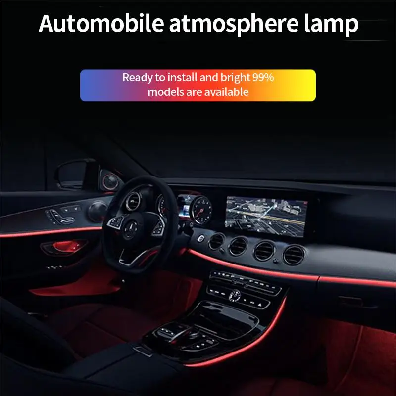 

Car Interior Led Decorative Lamp Strips Wiring Neon Strip For Auto DIY Flexible Ambient Light USB Party Atmosphere Diode