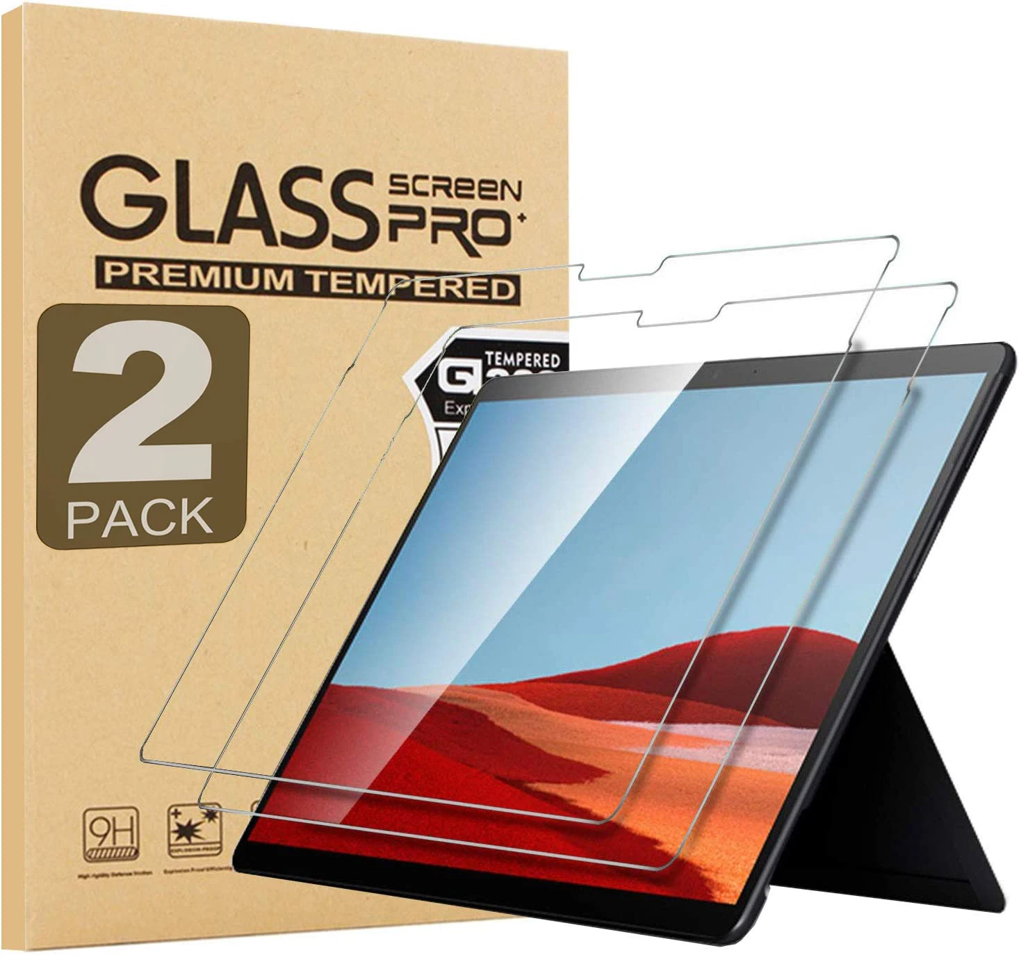 2pcs Screen Protector Tempered Glass For Microsoft Surface Go 2 3 10.3 Pro 4 5 6 7 8 9 X 12.3 HD Clear Anti Scratch Tablet Film