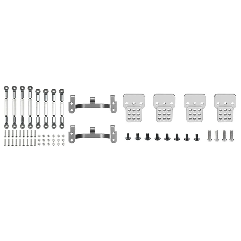 

2 Set RC Car Part: 1 Set Adjustable Shock Absorber Bracket Extender Seat & 1 Set Metal Pull Rod Link Rod Base Bracket