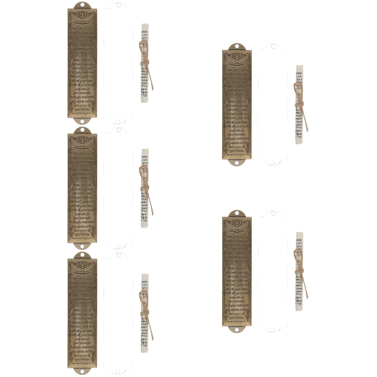 

5 Sets Mezuzah House Door Hebrew Alloy Mezuzah Plaque Blessing Mezuzah Ornament