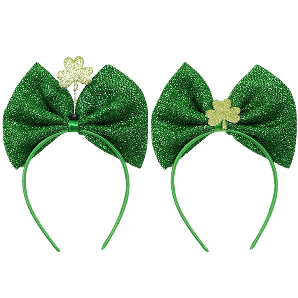 

Shamrock Headband Day Hair S Accessories Green Patrick St Headpiece Bowknot Patricks Boppers Costume Head Hairband Headbands Hat