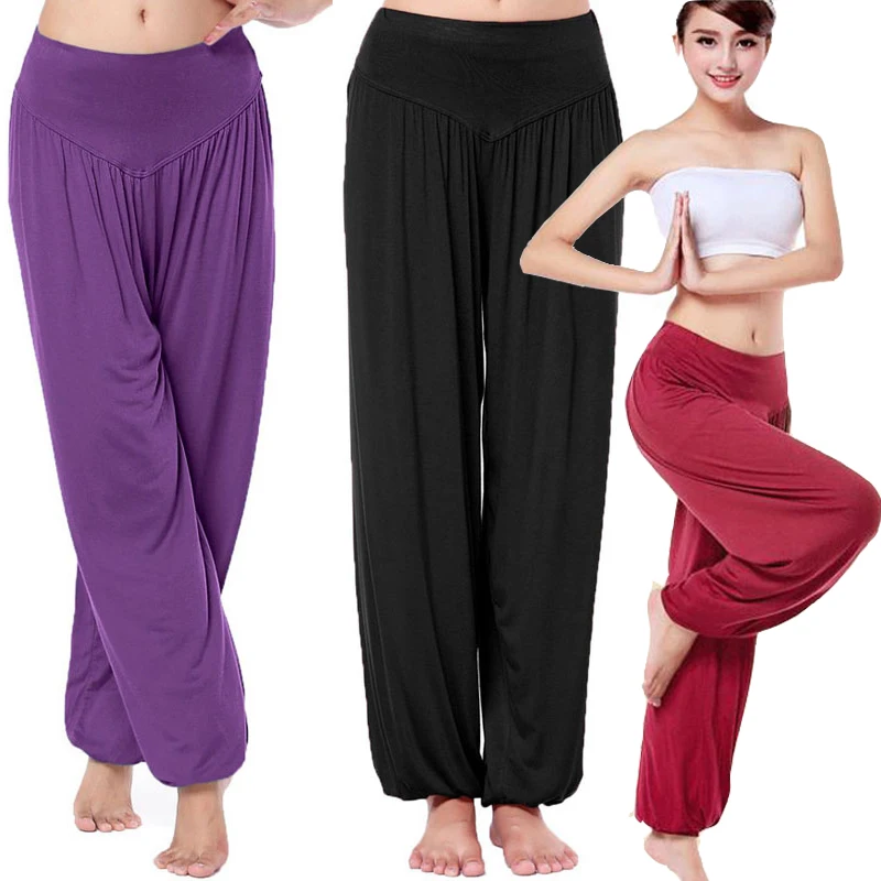 

Loose Women Long Pants Harem Yuga Modal Dancing Trouses Casual Hippy Baggy Wide Belly Dance Comfy Boho Pants 16 Colors