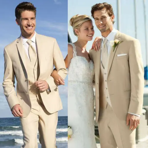 Traje de novio blanco Simple personalizado para hombre, esmoquin con solapa de pico, doble botonadura, trajes de boda para graduación (chaqueta + pantalones)