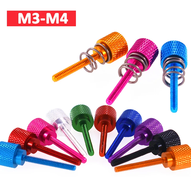 Купи 1Pcs M3 M4 Aluminium Alloy GPU Graphics Card Plate Heatsink Screws Spring Screws Knurl Thumb Screw Hand Tighten Thumbscrew Bolt за 62 рублей в магазине AliExpress