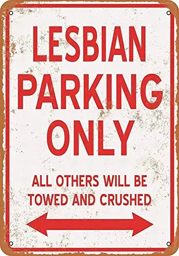 

Kexle 12 x 16 Metal Sign - Lesbian Parking ONLY - Vintage Wall Decor Art