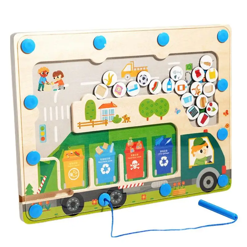 

Magnetic Sorting Toy Interactive Trash Sorting Maze Leaning Toy For Kids Learning Education Toys For School Classroom Home