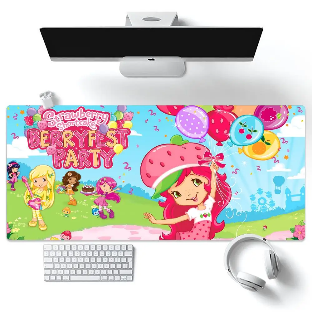 Фото Коврик для мыши S-Strawberry Shortcake Tapetes de Mesa Teclado, Borracha Kawai, Tapete de Mesa Antiderrapante, XXL90x40 см №4