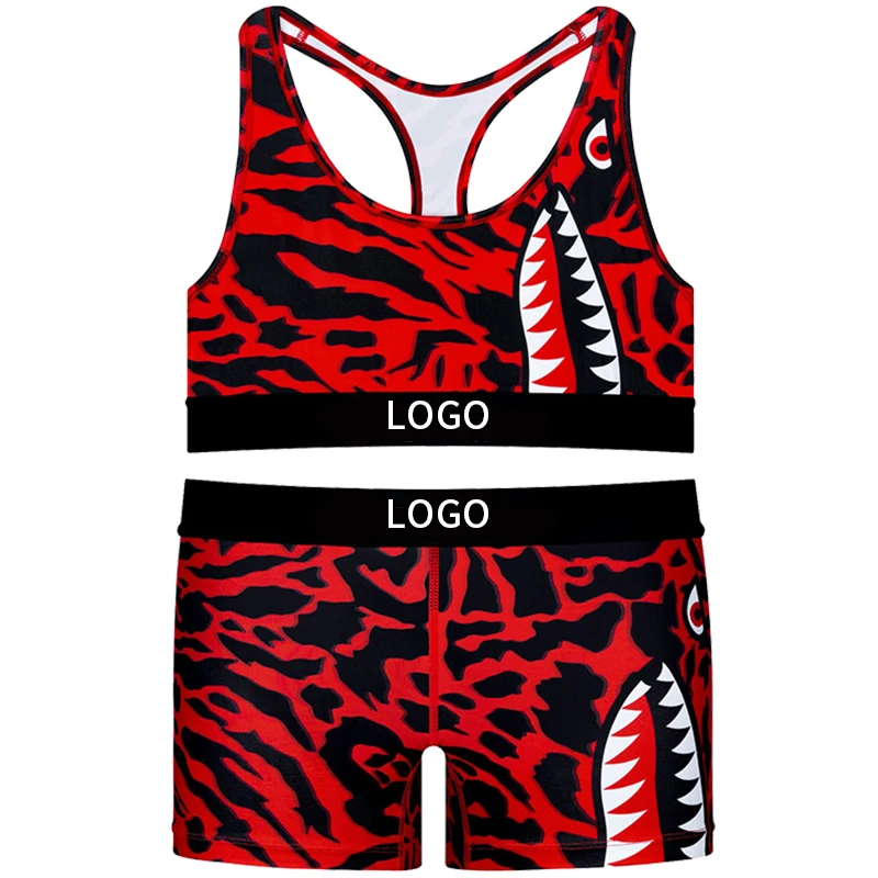 

1 zhcth 2021 New Style Sunflower Wholesale Women 2piece Shorts Set Fitness Sexy Sports Underwear Sets