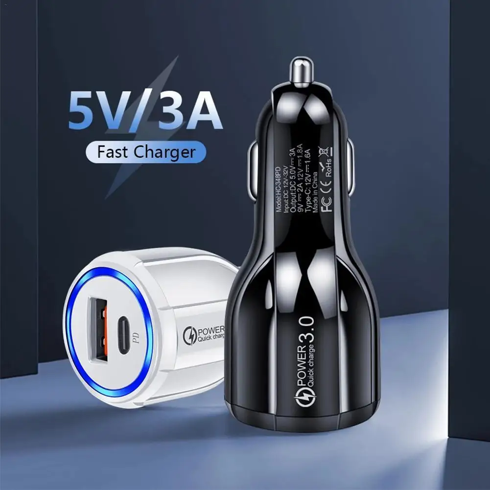 

Автомобильное зарядное устройство с двумя портами USB Type-c, 36 Вт