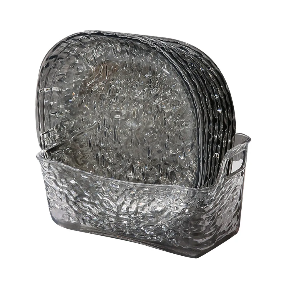 

Прозрачные пластиковые тарелки с кронштейном, 1/4/8 шт