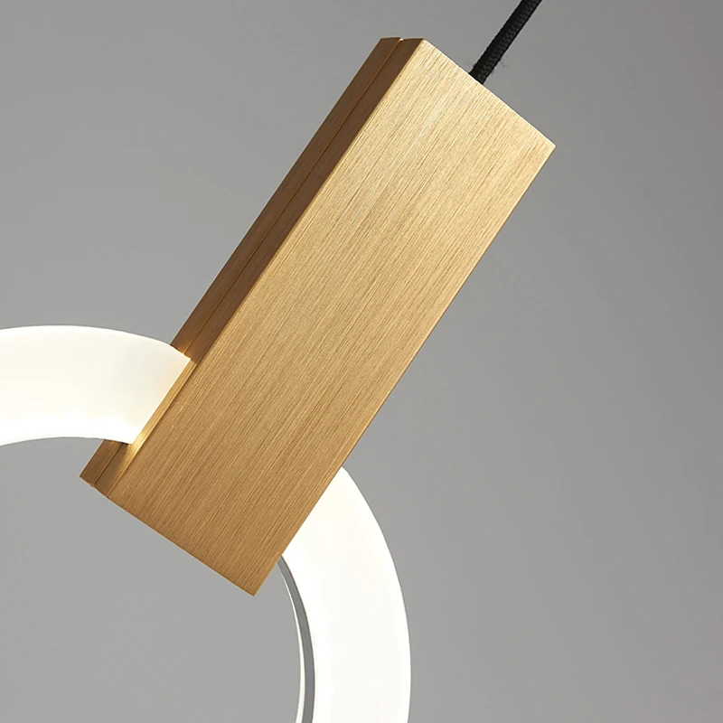 Купить дизайнер освещение лестничная люстра современный светодиод интерьер кухня кухня светильник творческий круг двойной архитектура многоква...