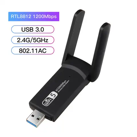 Wi-Fi 5 ГГц USB Wi-Fi адаптер двухдиапазонный AC1200 AC600 Wi-Fi USB Сетевая карта беспроводной ключ приемник для ПК ноутбука Windows
