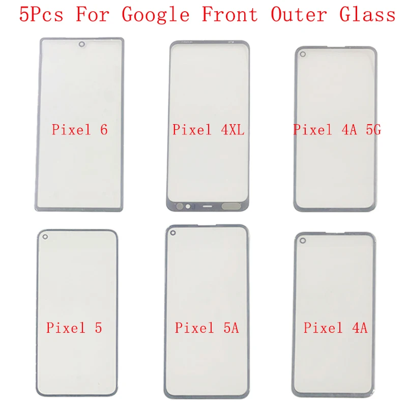 

Внешнее стекло для Google Pixel 6 5 4XL 5A 4A, 5 шт.