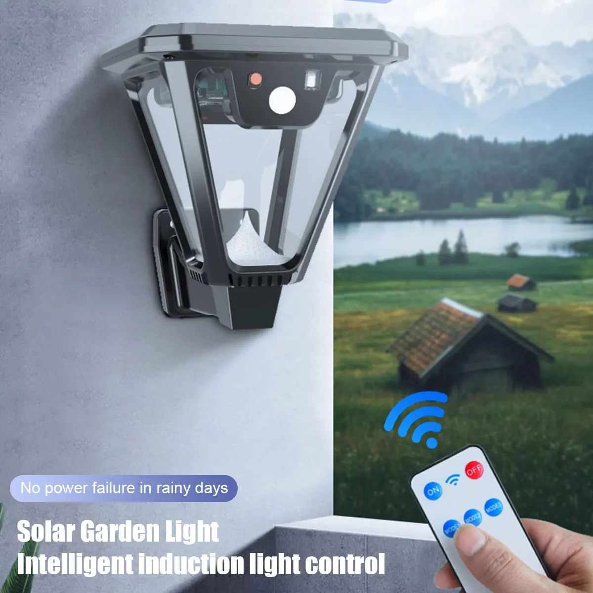 

Solar Lights Motion Sensor Wall Light Outdoor 8 Modes Remote Control Solar Powered Fence Light Sunlight Lantern IP65 Waterproof