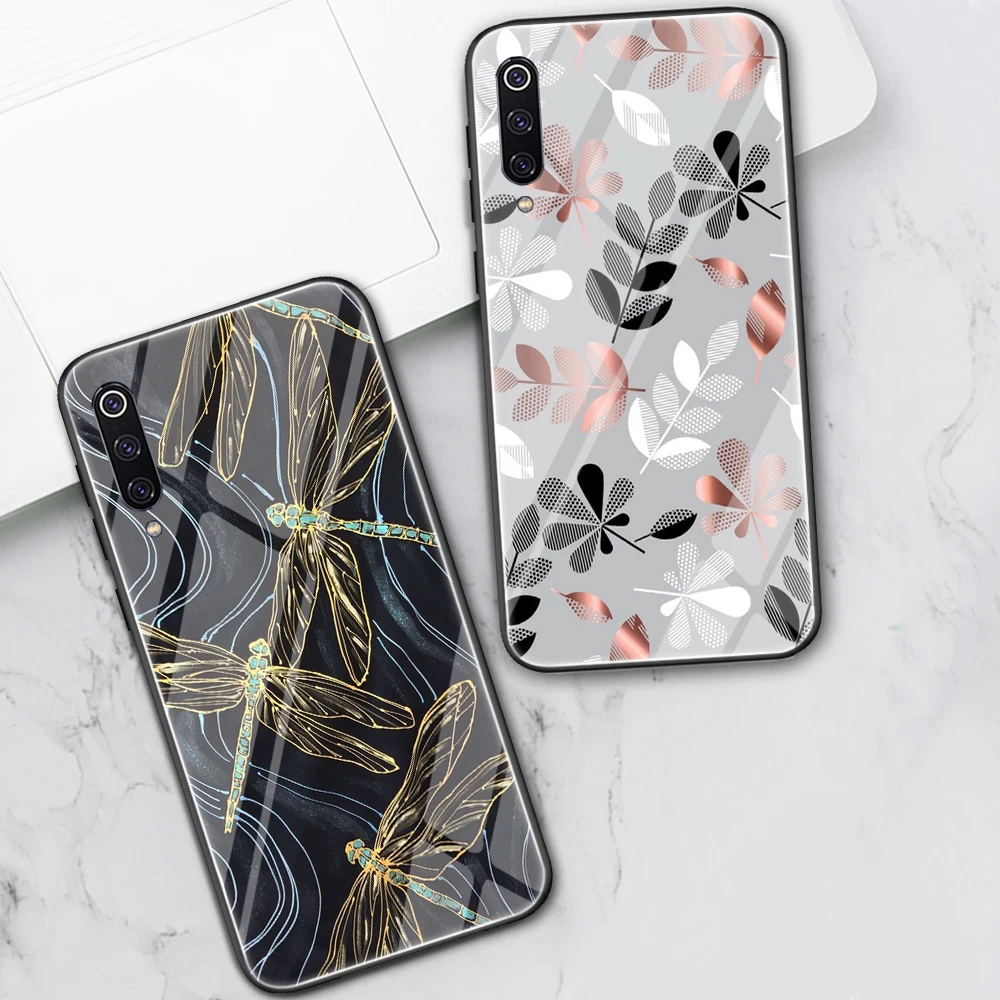 leaves flower phone case for xiaomi redmi note 10 8 9 7 11 pro 8t mi 11t 10 9t 10t pro a3 lite poco x3 f3 tempered glass fundas free global shipping