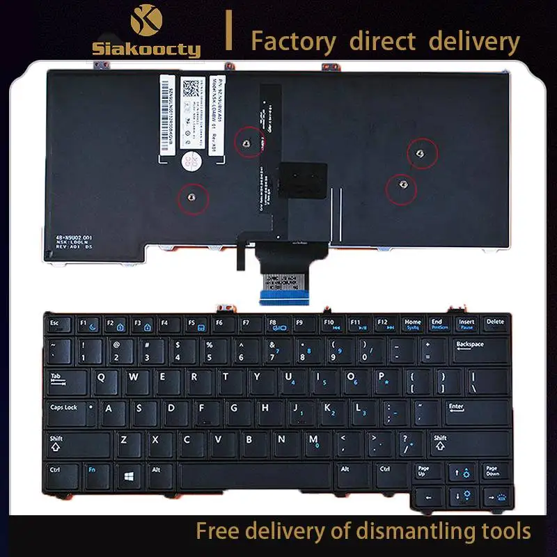 

Siakoocty new US Keyboard No Point with backlit for DELL Latitude 12 7000 E7440 E7420 E7240 E7420D