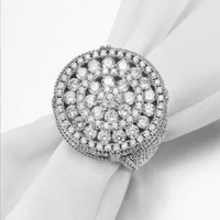 fashion hollow out round crystal ladies ring micro paved full bling iced out rhinestone zircon for women men party jewelry