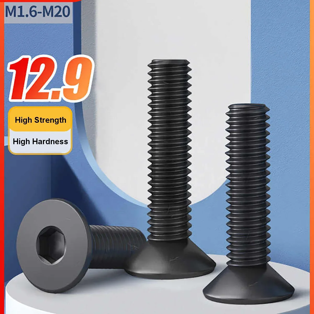 

M1.6 M2 M2.5 M3 M4 M5 M6 M8 M10 черный класс 12,9 углеродистая сталь DIN7991 Шестигранная розетка плоская головка потайной шестигранный болт