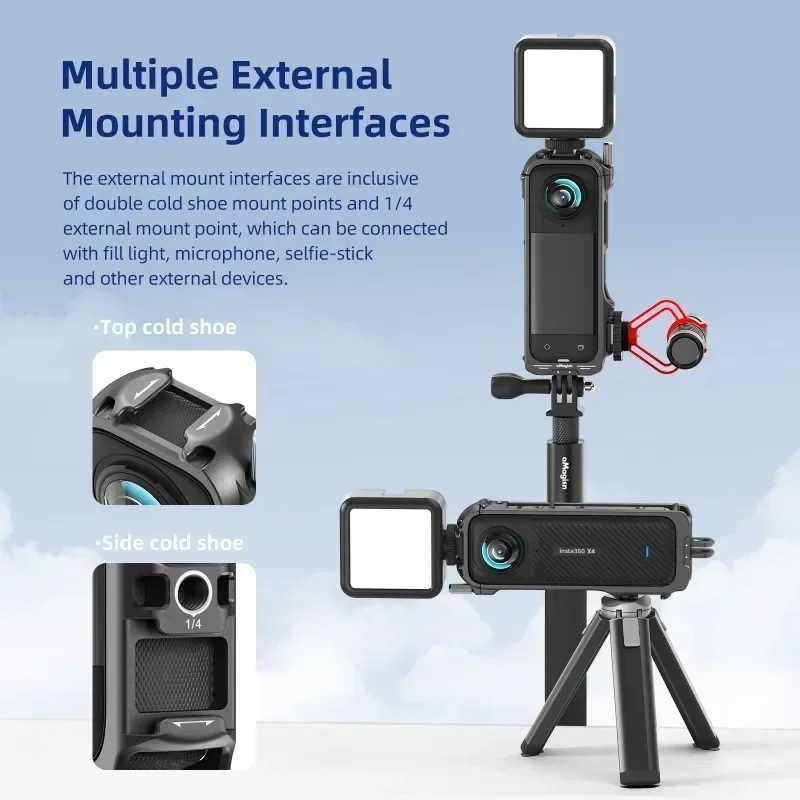 Быстросъемное крепление двухзубчатая металлическая рамка для Insta360 X4