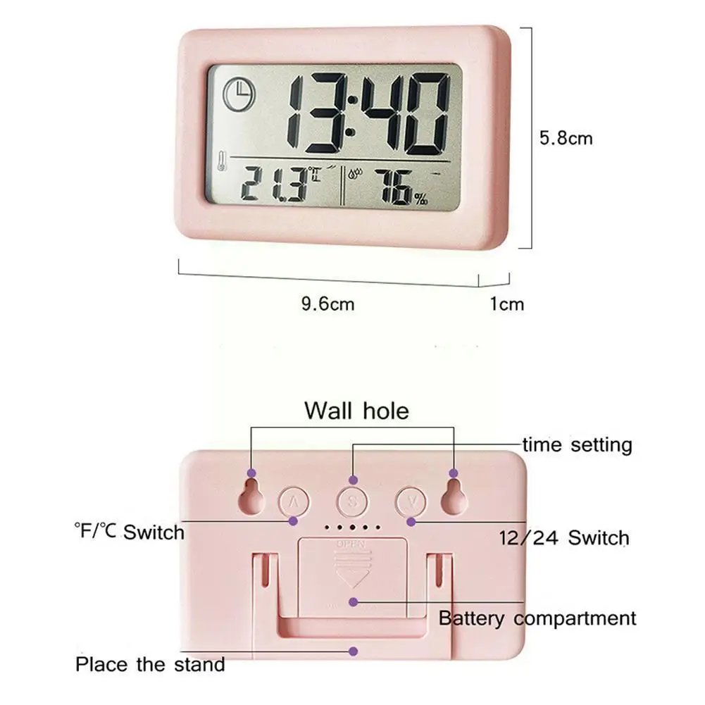 

Digital Clock Led Indoor Electronic Humidity Lcd Temperature Meter Clock Monitor Humidity Hygrometer Meter Digital S6o3