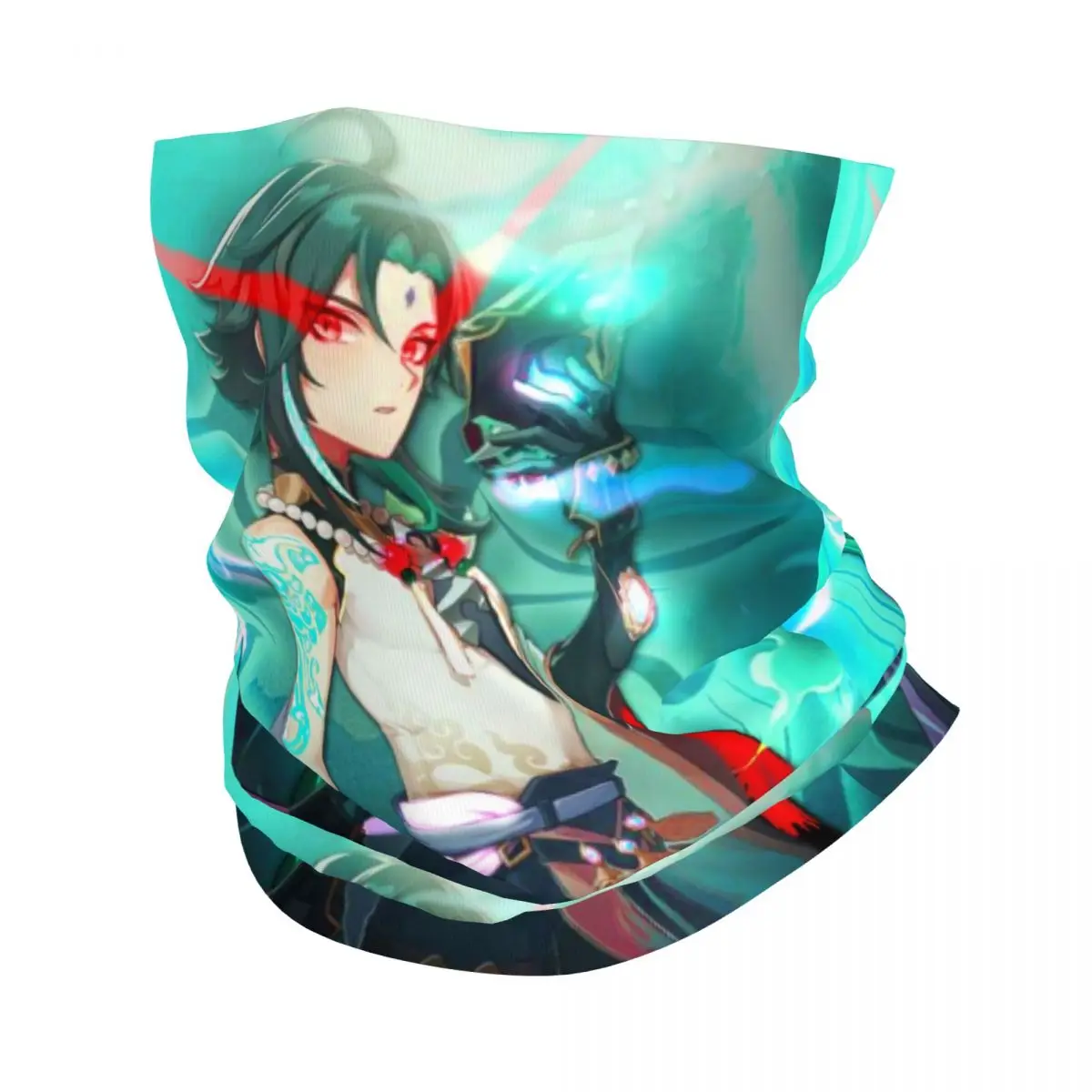 

Аниме игры Genshin Impact, бандана на шею, гетры для пеших прогулок, кемпинга, женский и мужской шарф, крутой стиль Xiao теплая Балаклава