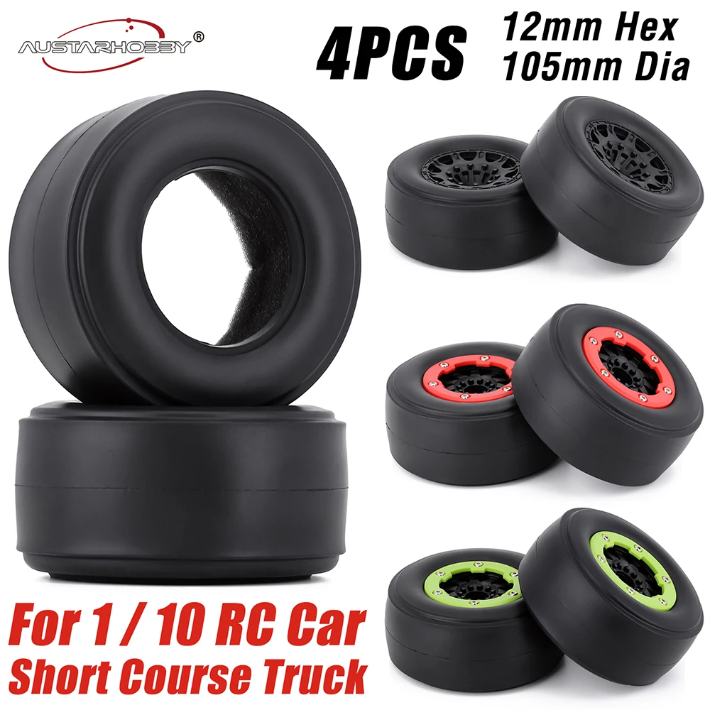 

Austar RC Car Wheels and Tires 1/10 Scale 12mm Hex for Traxxas Slash 2WD Losi 22S DR10 Short-course Truck RC Drag Racing Tires