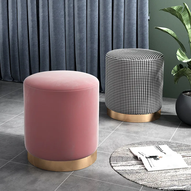 

Multifunction Shoe Changing Stool Simple Round Step Stool Comfort Cushion Dressing Stool Beautiful Durable Hallway Ottoman
